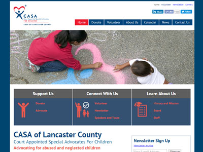 New Website for CASA of Lancaster